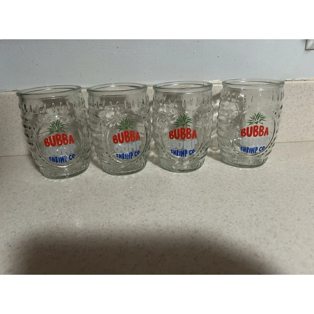 Bubba Gump‎ Shrimp Co Hawaiian Luau Tiki Drinking Glass 16oz Souvenir Cup Lot 4